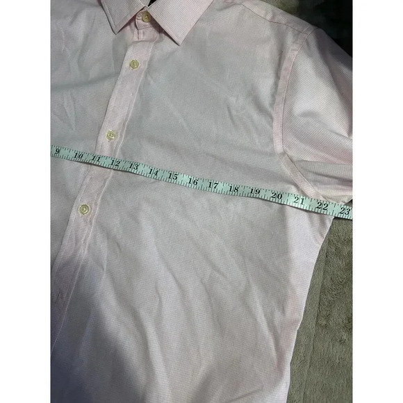 Banana Republic Button Up Slim Fit Non Iron Size Large Pink White Gingham Dress - Picture 6 of 6